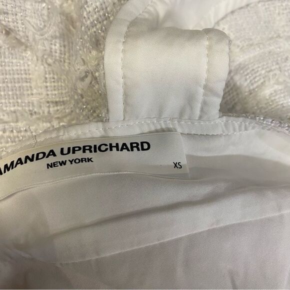 Amanda Uprichard Archie Mini Dress Kerrigan White Tweed Gold Buttons Revolve XS - Picture 8 of 11